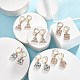 6 Pairs 6 Styles Square & Triangle & Flat Round Alloy Enamel Dangle Leverback Earrings(EJEW-JE05239)-4