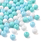 100pcs 3 Colors Opaque Acrylic Beads, Round, Mixed Color, 8x7mm, Hole: 2mm, 100pcs/set(MACR-YW0004-01B-01)