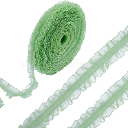 20 Yards Ruffled Nylon Elastic Lace Trim, Pleated Stretchy Trimming, for Clothes Decorations, Pale Green, 30mm(EW-WH0018-03D)