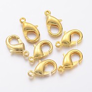 Brass Lobster Claw Clasps, Parrot Trigger Clasps, Cadmium Free & Nickel Free & Lead Free, Golden, 23x13x4mm, Hole: 3mm(KK-905-G-NF)