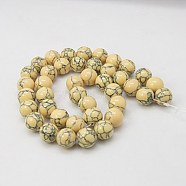 Synthetic Turquoise Beads Strands, Dyed, Round, Moccasin, 10mm, Hole: 1mm, about 40pcs/strand, 15.7(TURQ-H038-10mm-XXS12)