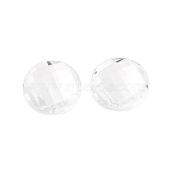 Acrylic Rhinestone Cabochons, Flat Back, Faceted, Half Round, Clear, 12x4.5mm(GACR-R002-12mm-08)