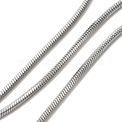 304 Stainless Steel Square Snake Chains, Rack Plating, Unwelded, with Spool, Stainless Steel Color, 1.5x1.5mm(STAS-L306-06B-P)