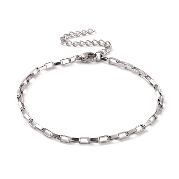 304 Stainless Steel Venetian Chain Bracelet for Men Women, Stainless Steel Color, 7 inch(17.9cm)