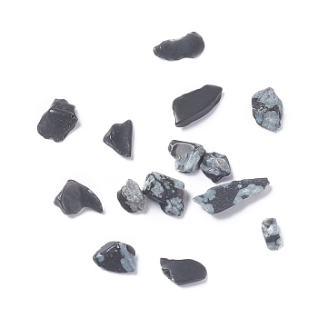 Natural Snowflake Obsidian Chips, 3~11x1~7mm, about 10000pcs/500g