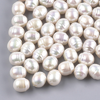 Acrylic Imitation Pearl Beads, AB Color, Oval, Seashell Color, 12x10mm, Hole: 1.8mm