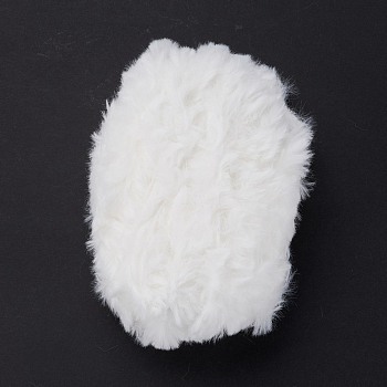 Polyester & Nylon Yarn, Imitation Fur Mink Wool, for DIY Knitting Soft Coat Scarf, White, 4.5mm