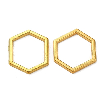 Alloy Linking Rings, Hexagon, Golden, 12x14x1mm