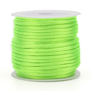 Nylon Cord, Satin Rattail Cord, for Beading Jewelry Making, Chinese Knotting, Green Yellow, 1.5mm, about 16.4 yards(15m)/roll