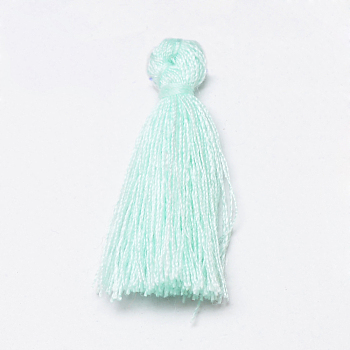 Handmade Polycotton(Polyester Cotton) Tassel Decorations, Pendant Decorations, Pale Turquoise, 29~35mm