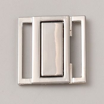 Alloy Belt Buckles, Square, Platinum, 24.5x24x3mm, Hole: 20x3mm