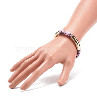Acrylic Curved Tube Beaded Stretch Bracelet(BJEW-JB08444-01)-3