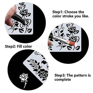 12Pcs 12 Styles PET Plastic Hollow Out Drawing Painting Stencils Templates(DIY-WH0286-039)-4