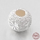 Fancy Cut Textured 925 Sterling Silver Round Beads(STER-E044-39A)-1
