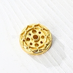 Alloy Incense Burners, Lotus Incense Holders, Home Office Teahouse Zen Buddhist Supplies, Golden, 20x5mm(PW-WG8F7C2-01)