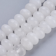 Natural White Jade Beads Strands, Rondelle, 8x5~5.5mm, Hole: 0.8mm, about 70pcs/strand, 14.8 inch(37.5cm)(G-P354-18-8x5mm)
