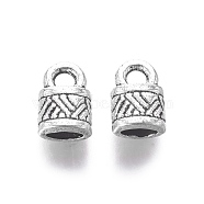 Tibetan Style Alloy Cord Ends, End Caps, Lock, Antique Silver, Lead Free & Cadmium Free & Nickel Free, 10x6.5x4.5mm, Hole: 2.5mm(LF10823Y-NF)