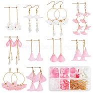 DIY Flower Drop Earring Making Kits, Including Glass Pearl & Acrylic Flower Beads, Acrylic Flower Pendants, Brass Earring Hooks & Ball Stud Earrings Post, Mixed Color, 350Pcs/box(DIY-SC0019-64)