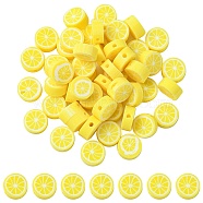 Handmade Polymer Clay Beads, Lemon, Yellow, 9.5~10.5x4.5~5.5mm, Hole: 1.2mm(CLAY-YW0001-82)