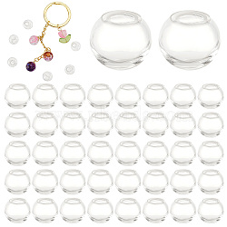 Elite 200Pcs Round Mechanized Blown Glass Globe Ball Bottles, for Stud Earring or Crafts, Clear, 8mm, Half Hole: 2.5~4mm(BLOW-PH0001-18)