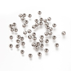 Round 316 Surgical Stainless Steel Spacer Beads, Stainless Steel Color, 3mm, Hole: 1mm(STAS-N032-02-3mm)