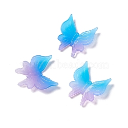 Two Tone Opaque Acrylic Cabochons, Butterfly, Deep Sky Blue, 25x23.5x6mm(OACR-C009-11B)
