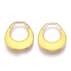 Alloy Enamel Pendants, Ring, Light Gold, Yellow, 18.5x16x2.5mm, Hole: 9x11.5mm(PALLOY-T056-35D)