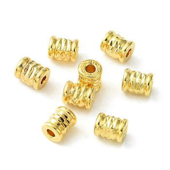 Brass Beads, Column, Real 18K Gold Plated, 3.5x4mm, Hole: 1.2mm