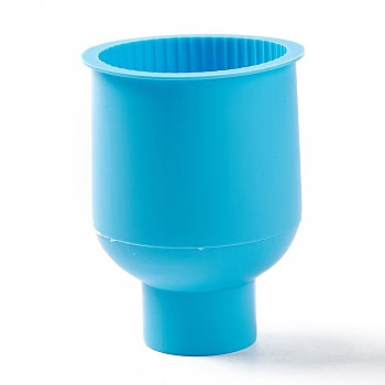 DIY Grooved Column Vase Silicone Molds, Resin Casting Molds, For UV Resin, Epoxy Resin Craft Making, Deep Sky Blue, 100x80mm, Inner Diameter: 70mm