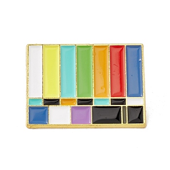 Rainbow Color Pride Colorful Enamel Pin, Gold Plated Alloy Badge for Backpack Clohtes, Rectangle, 27x37x1.5mm