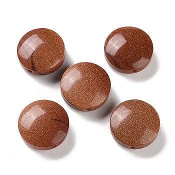 Synthetic Goldstone Beads, Flat Round, 26.5x11mm, Hole: 2.5mm