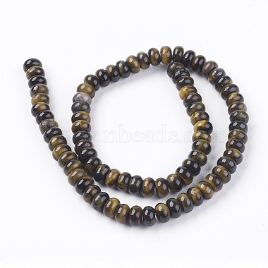 Natural Gemstone Tiger Eye Stone Rondelle Beads Strands(G-S105-8mm-20)-2