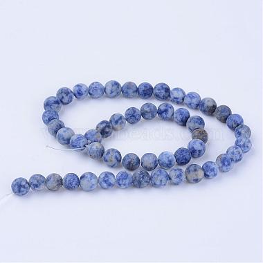 Natural Blue Spot Jasper Beads Strands(G-Q462-8mm-06)-2
