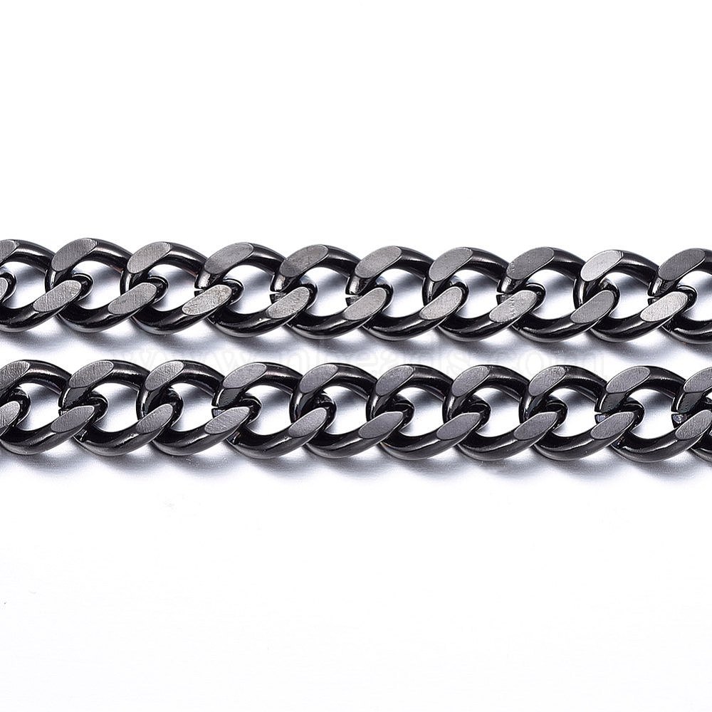 Stainless Steel Faceted Cuban Curb Chain Necklace