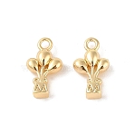 Brass Charms, Cadmium Free & Nickel Free & Lead Free, Hot Air Balloon, Real 18K Gold Plated, 12.5x7x3mm, Hole: 1.5mm(KK-Q816-36G)