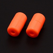 Plastic Screw Clasps, for Shoelace Buckles, Column, Tomato, 18x9.5mm, Hole: 3mm(FIND-WH0001-49D)
