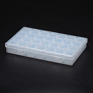 Polypropylene Plastic Bead Storage Containers, Removable, 28 Compartments, Rectangle, Clear, 175x108x26mm(CON-N008-015)