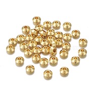 Brass Spacer Beads, Long-lasting Plated, with Gear, Disc with Gear Tooth, Golden, 4x2mm, Hole: 1.5mm(KK-K249-01G)