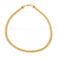 Brass Chain Necklaces, Twist Minimalism Necklace, with Lobster Claw Clasp, Real 14K Gold Plated, 17-1/8 inch(43.5cm)(NJEW-F313-02G)