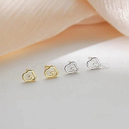 Alloy Earrings for Women, with 925 Sterling Silver Pin, Cloud, 10mm(FS-WG98937-27)