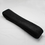 Mesh Ribbon, Plastic Net Thread Cord, Black, 70mm, 25yards/bundle(PNT-Q009-70mm-11)