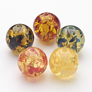 Resin Beads, Imitation Amber, Round, Colorful, 18mm, Hole: 3mm(X-RESI-RB655Y)
