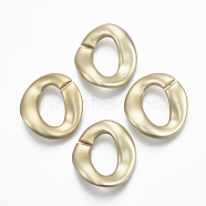 Spray Painted CCB Plastic Linking Rings, Quick Link Connectors, For Jewelry Curb Chains Making, Oval Twist, Gold, 32x29.5x9mm, Inner Diameter: 12x20mm(CCB-R104-05B-02)