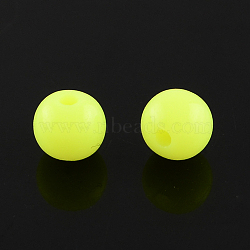 Fluorescence Acrylic Beads, Round, Yellow, 16mm, Hole: 2mm, about 210pcs/500g(MACR-R517-16mm-01)