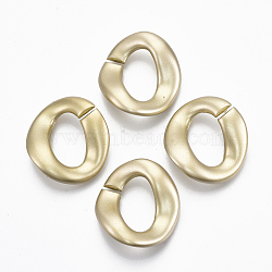 Spray Painted CCB Plastic Linking Rings, Quick Link Connectors, For Jewelry Curb Chains Making, Oval Twist, Gold, 32x29.5x9mm, Inner Diameter: 12x20mm(CCB-R104-05B-02)