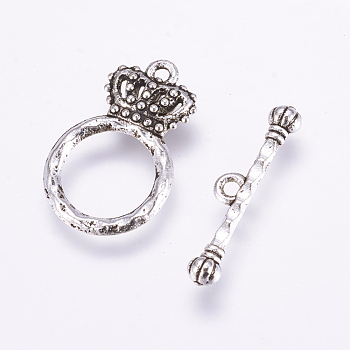 Alloy Toggle Clasps, Lead Free, Antique Silver, Donut: 23.5x15x4mm, hole: 1.5mm, bar: 25x6x4mm, hole: 1.5mm.