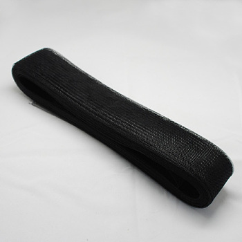 Mesh Ribbon, Plastic Net Thread Cord, Black, 70mm, 25yards/bundle