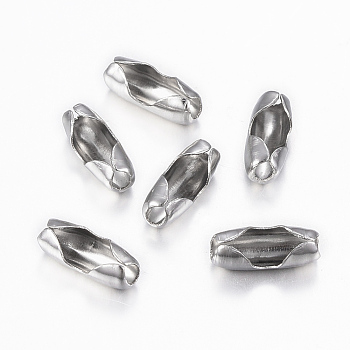 304 Stainless Steel Ball Chain Connectors, Stainless Steel Color, 9x3.5mm, Hole: 2mm, Fit for 2.5mm ball chain