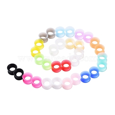 32 pièces 16 couleurs silicone mince oreille jauges chair tunnels bouchons(FIND-YW0001-17C)-4