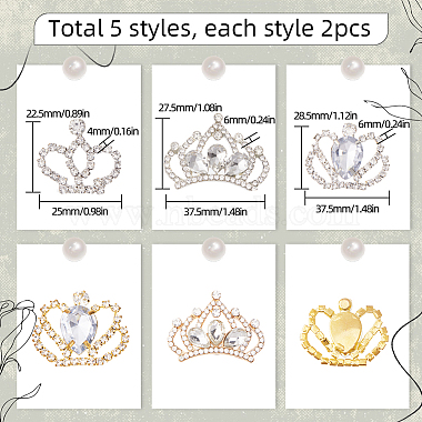 Sunnyclue 10piezas 5 conjuntos de cabujones de diamantes de imitación estilo(FIND-SC0005-22)-2